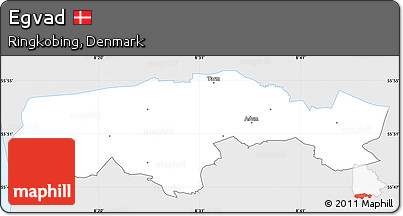 Silver Style Simple Map of Egvad, single color outside