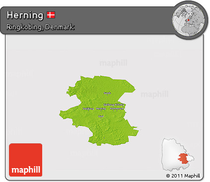 Physical 3D Map of Herning, cropped outside