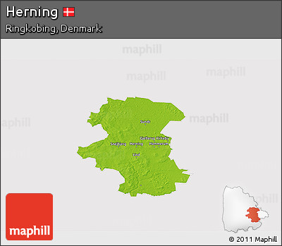 Physical 3D Map of Herning, cropped outside