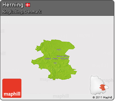 Physical 3D Map of Herning, cropped outside