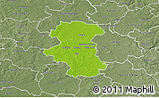 Physical 3D Map of Herning, semi-desaturated