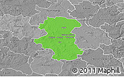 Political 3D Map of Herning, desaturated