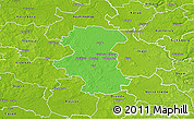 Political 3D Map of Herning, physical outside