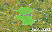 Political 3D Map of Herning, satellite outside