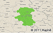 Political 3D Map of Herning, shaded relief outside