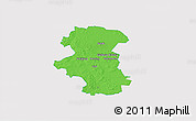 Political 3D Map of Herning, single color outside