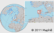 Gray Location Map of Herning, highlighted parent region