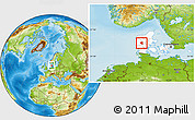Physical Location Map of Herning, highlighted country