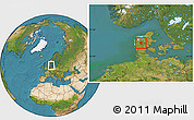 Satellite Location Map of Herning