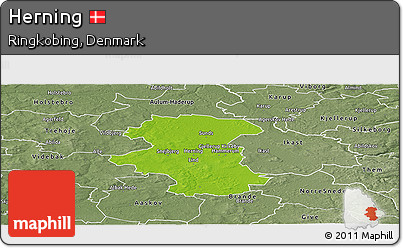 Physical Panoramic Map of Herning, semi-desaturated