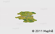 Satellite Panoramic Map of Herning, cropped outside
