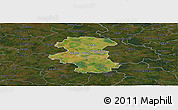 Satellite Panoramic Map of Herning, darken