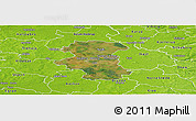 Satellite Panoramic Map of Herning, physical outside