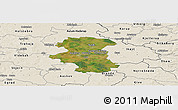 Satellite Panoramic Map of Herning, shaded relief outside