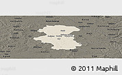 Shaded Relief Panoramic Map of Herning, darken