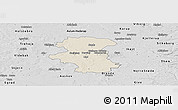 Shaded Relief Panoramic Map of Herning, desaturated