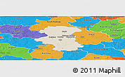 Shaded Relief Panoramic Map of Herning, political outside
