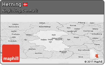 Silver Style Panoramic Map of Herning