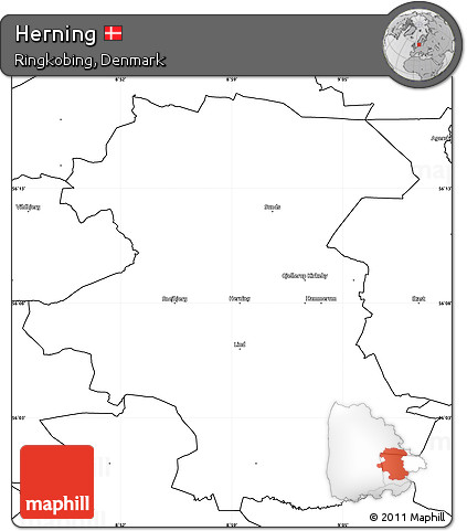 Blank Simple Map of Herning