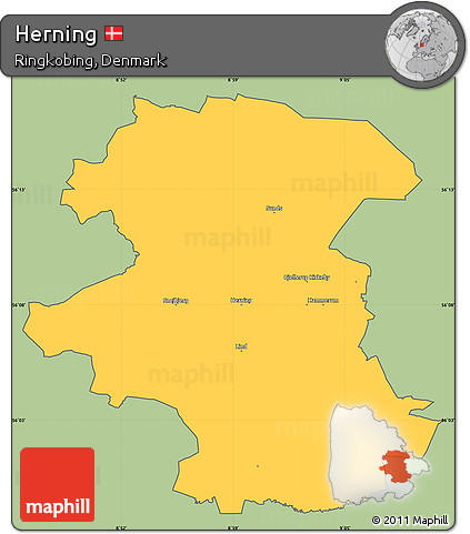 Savanna Style Simple Map of Herning, cropped outside