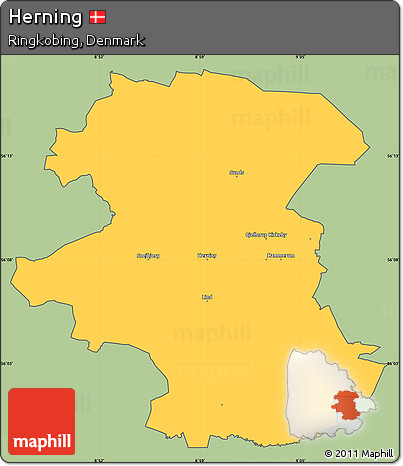 Savanna Style Simple Map of Herning, cropped outside