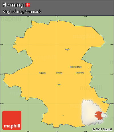Savanna Style Simple Map of Herning, cropped outside