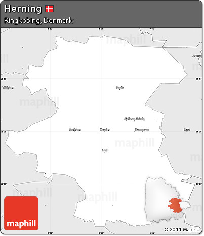 Silver Style Simple Map of Herning