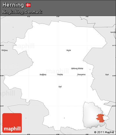 Silver Style Simple Map of Herning