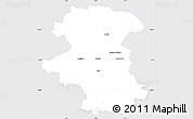 Silver Style Simple Map of Herning, single color outside
