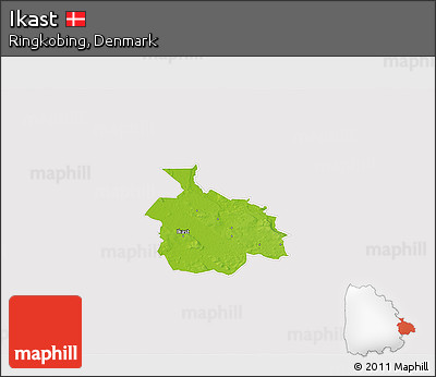 Physical 3D Map of Ikast, cropped outside