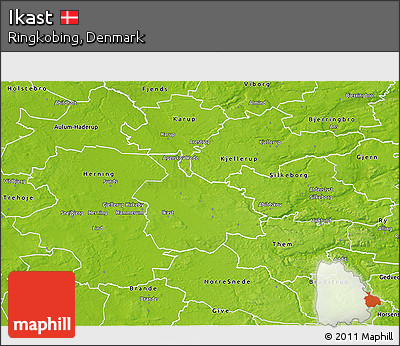 Physical 3D Map of Ikast