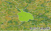 Physical 3D Map of Ikast, satellite outside