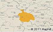 Political 3D Map of Ikast, shaded relief outside