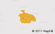 Political 3D Map of Ikast, single color outside