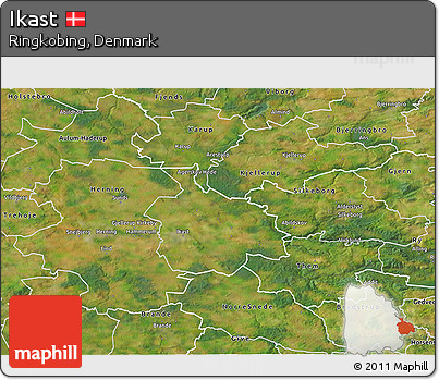 Satellite 3D Map of Ikast