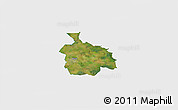 Satellite 3D Map of Ikast, single color outside