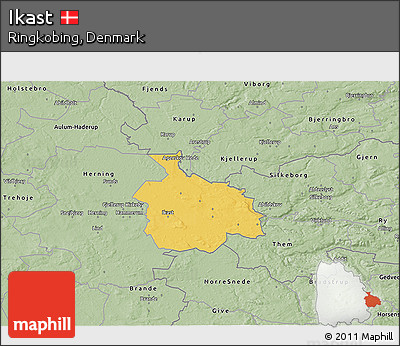 Savanna Style 3D Map of Ikast