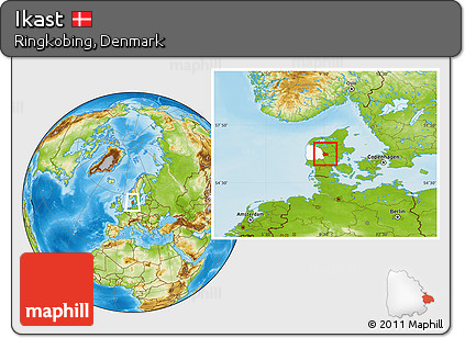 Physical Location Map of Ikast, highlighted parent region
