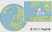 Savanna Style Location Map of Ikast, highlighted country, highlighted parent region