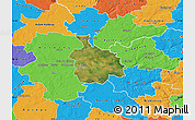Satellite Map of Ikast, political outside