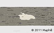 Shaded Relief Panoramic Map of Ikast, darken