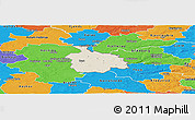 Shaded Relief Panoramic Map of Ikast, political outside