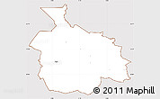 Classic Style Simple Map of Ikast, cropped outside