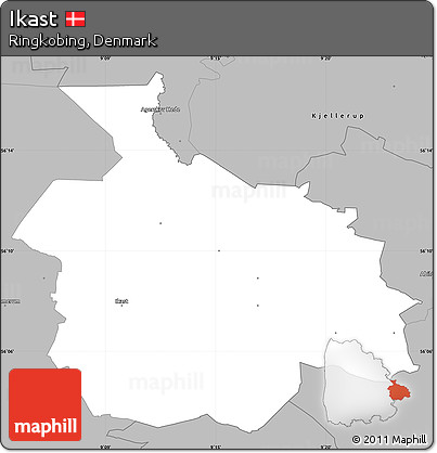 Gray Simple Map of Ikast