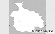 Gray Simple Map of Ikast, single color outside
