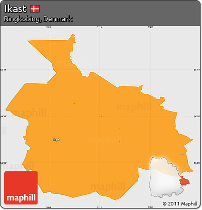 Political Simple Map of Ikast, single color outside