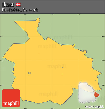Savanna Style Simple Map of Ikast, cropped outside