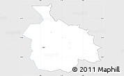 Silver Style Simple Map of Ikast, single color outside