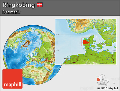 Physical Location Map of Ringkobing