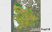 Satellite Map of Ringkobing, semi-desaturated